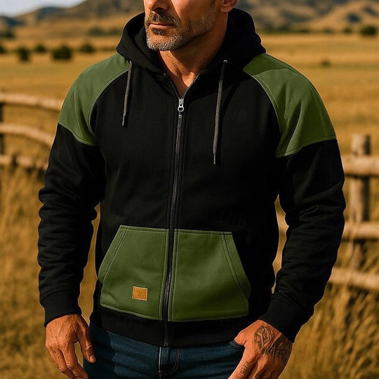 Herren Sportliche Kapuzenjacke mit Farbblockdesign EB