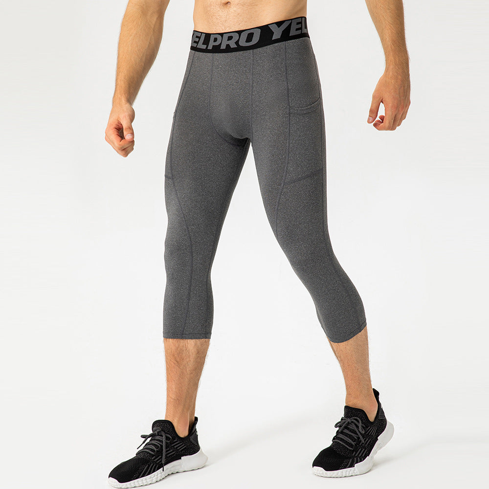 Herren Sportliche Kompressions-Leggings mit praktischen Taschen und atmungsaktiver Technologie EB