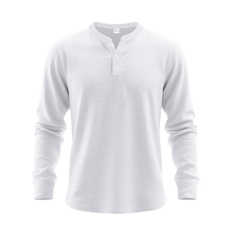 Herren Langarm-Hemden im klassischen Henley-Stil EB