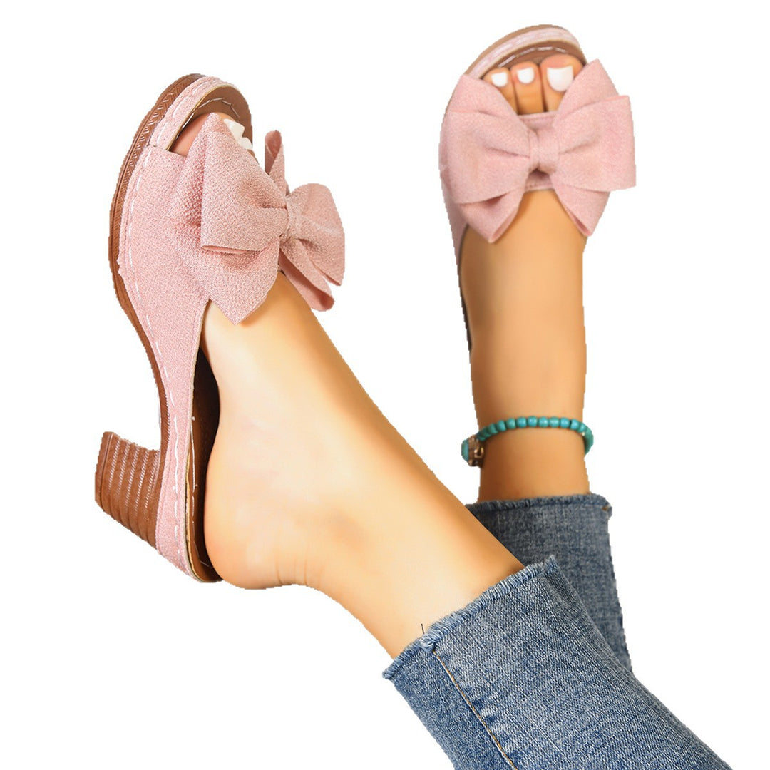 Damen Slingback-Pantoletten mit modischem Schleifen-Akzent und rutschfester Sohle EB