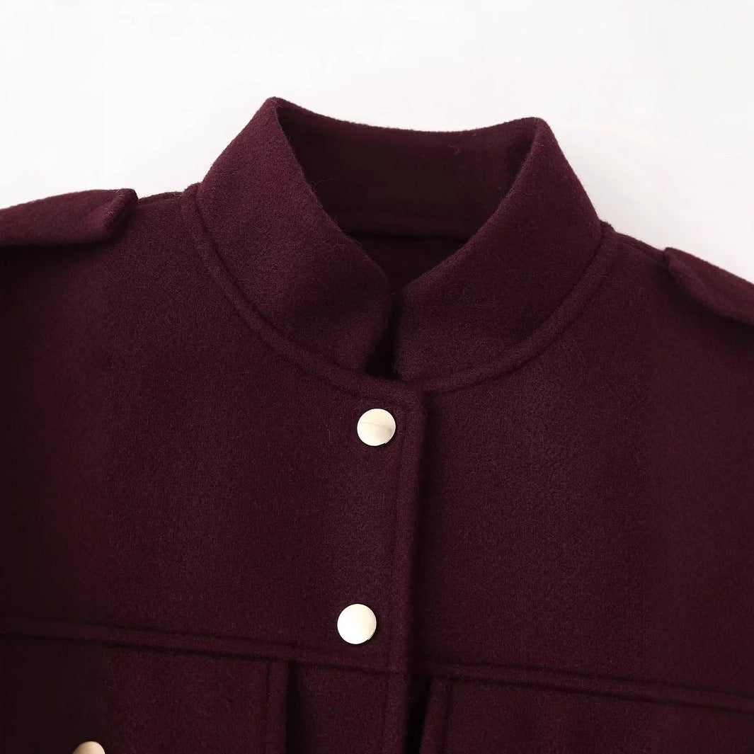 Damen elegante Jacke im Military-Stil mit praktischen Taschen EB