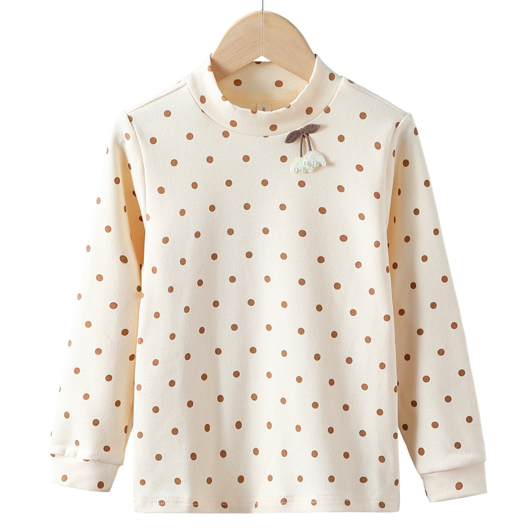 Mädchen Langarmshirt mit niedlichen Punkten und charmantem Applikationsdetail EB