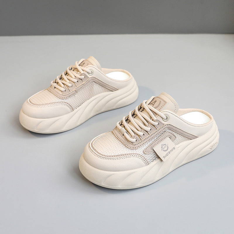 Damen Sneaker Mules mit atmungsaktiven Mesh-Obermaterial und bequemer Dämpfung EB