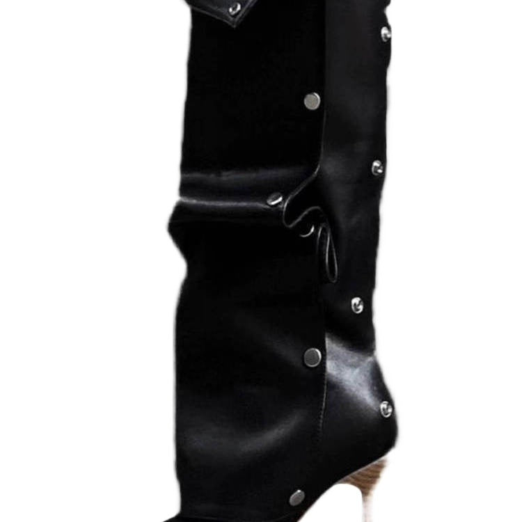 Damen Stylishe Overknee-Stiefel mit innovativem Design und elegantem Absatz EB