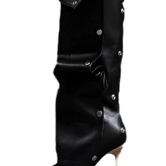 Damen Stylishe Overknee-Stiefel mit innovativem Design und elegantem Absatz EB