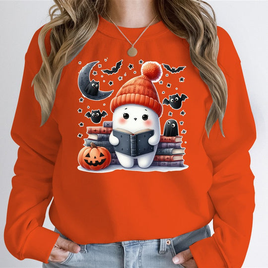 Damen Sweatshirt mit verspieltem Halloween-Motiv und hochwertigem Material EB