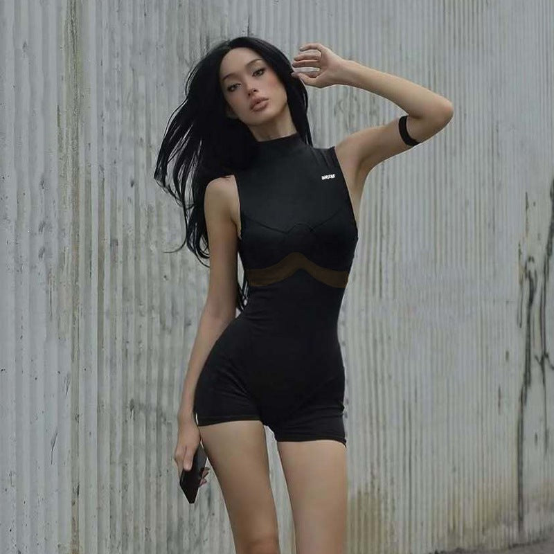 Damen Sportlicher Badesuit mit modernem Mesh-Design EB