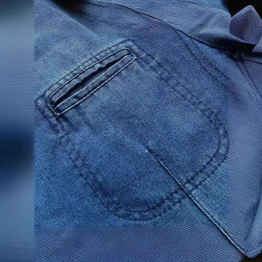Herren Jeans-Sakko im lockeren Schnitt mit Reverskragen und aufgesetzten Taschen EB