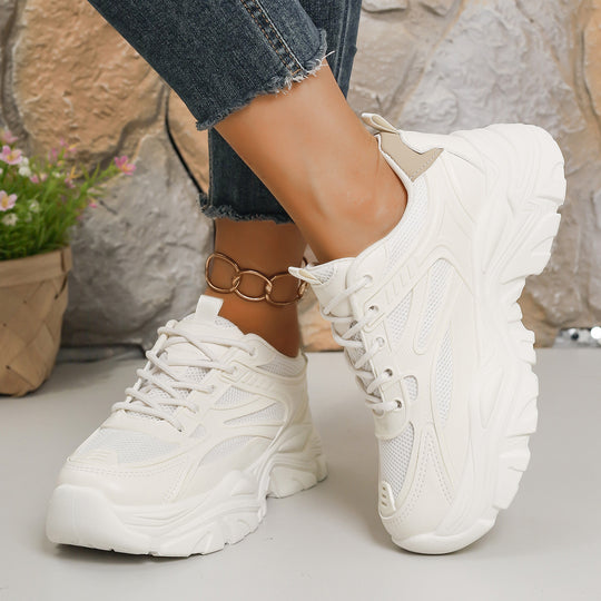 Damen Sportliche Chunky Sneakers mit atmungsaktiver Mesh-Oberfläche und flexibler Sohle EB