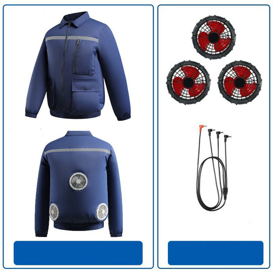 Herren nan belüftete Arbeitsjacke mit integrierten Lüftern, USB-Stromanschluss und reflektierenden Einsätzen EB