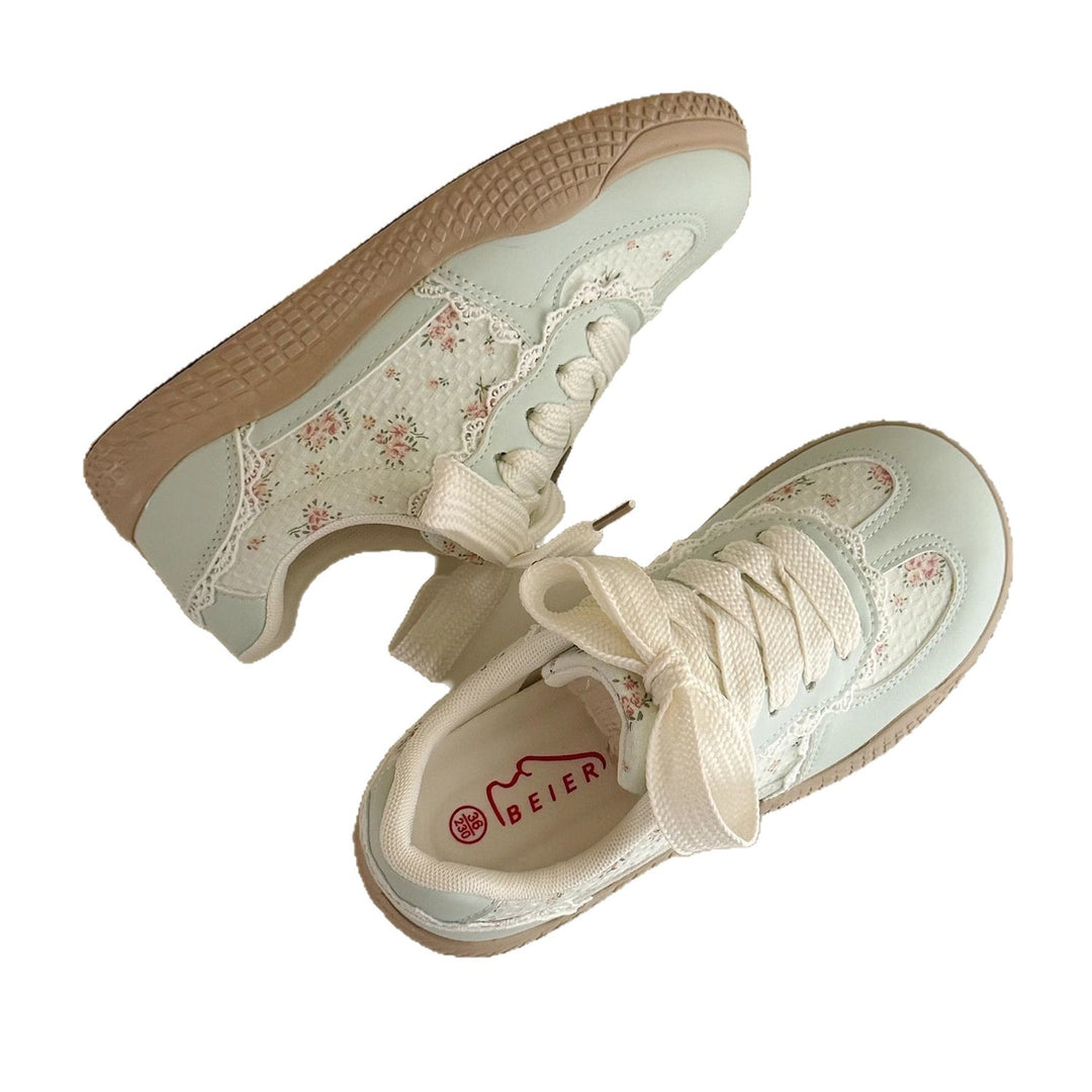 Damen Sneakers mit elegantem Blumendruck und Softeinsätzen EB