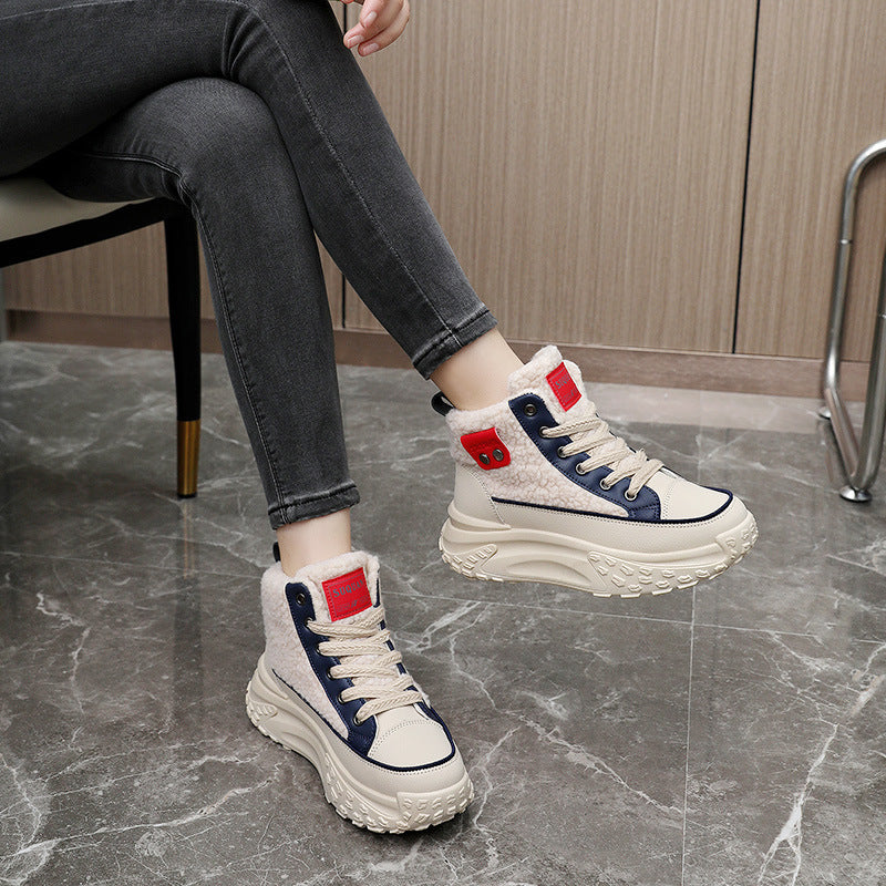 Damen High-Top Sneakers mit warmem Fleece-Futter und rutschfester Sohle EB
