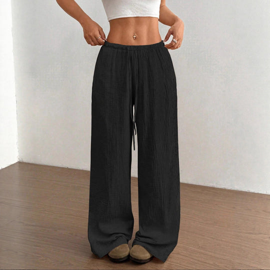 Damen weite, glänzende Palazzo-Hose EB