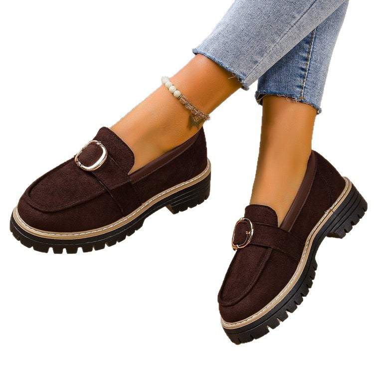 Damen Mokassins mit trendigem Schnallen-Design und rutschfester Profilsohle EB