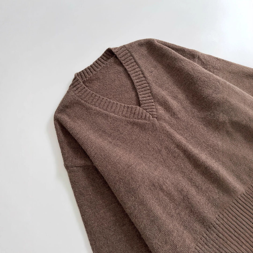 Damen lässiger V-Ausschnitt Pullover EB