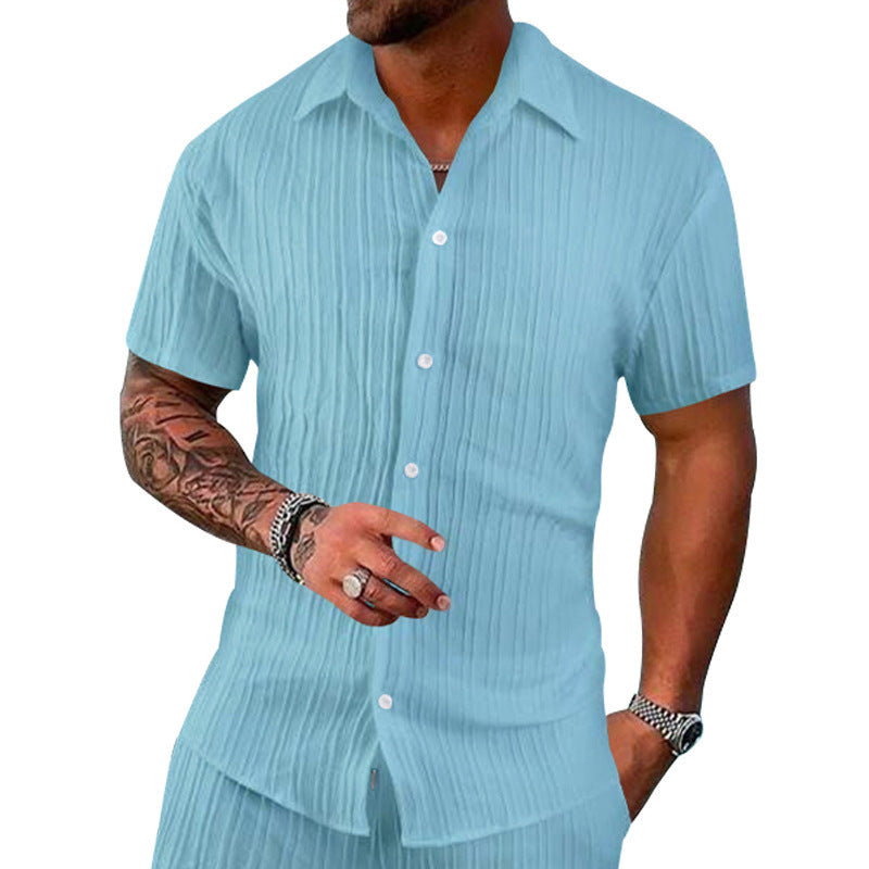 Herren Kurzarm-Shirt mit strukturiertem Design EB