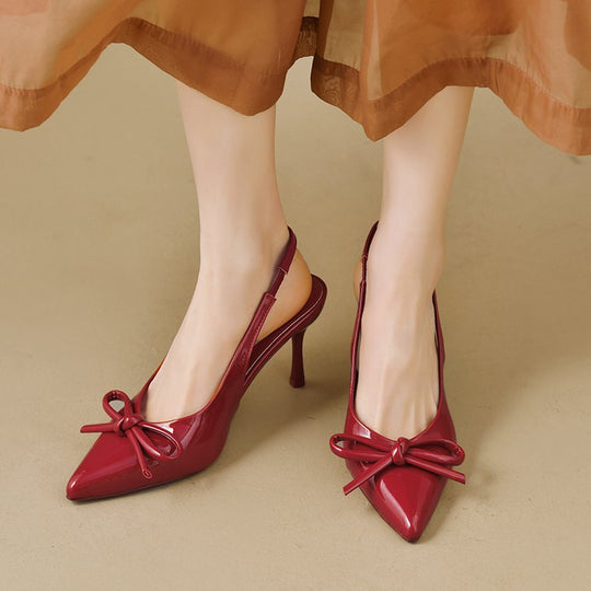 Damen Slingback Pumps mit elegantem Schleifenakzent EB