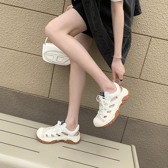Damen Sportliche Sneaker mit atmungsaktiver Oberflächenstruktur und rutschfester Sohle EB