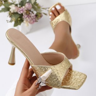 Damen High Heel Sandalen mit stilvollen Verzierung EB