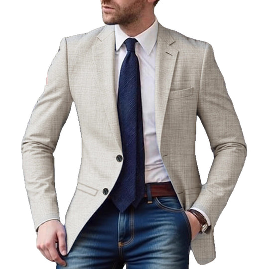 Herren eleganter und strukturierter Blazer mit modischen Details EB
