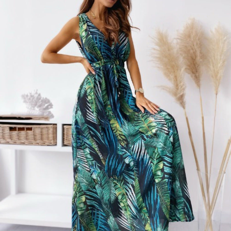 Elegantes Tropical Maxi Kleid für Damen EB