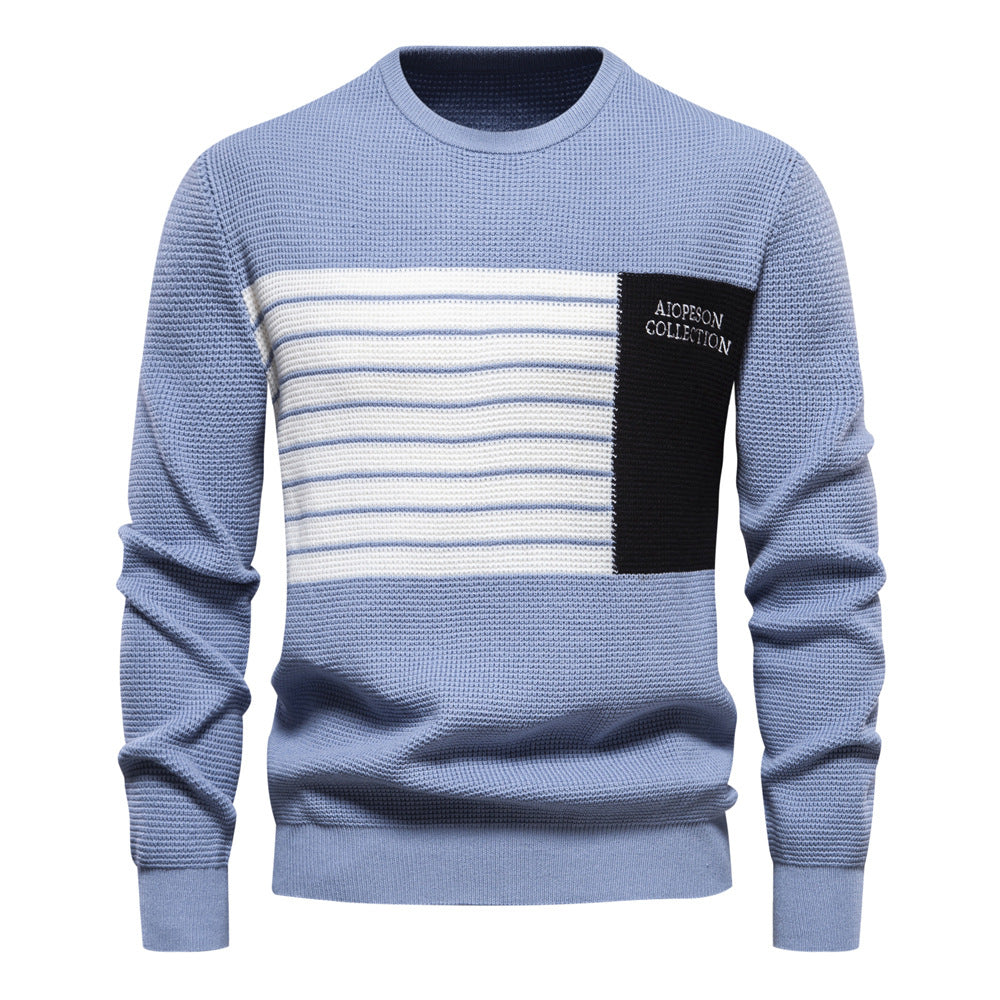 Herren Pullover mit modernem Strukturdesign und auffälligen Farbdetails EB
