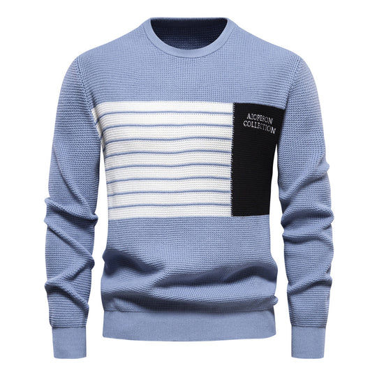 Herren Pullover mit modernem Strukturdesign und auffälligen Farbdetails EB