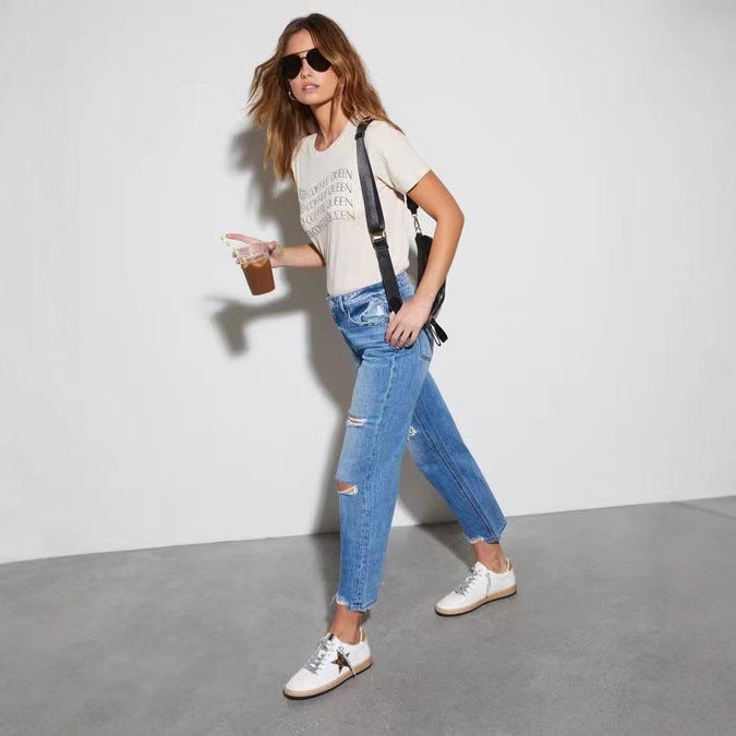 Damen destroyed Mom-Jeans EB
