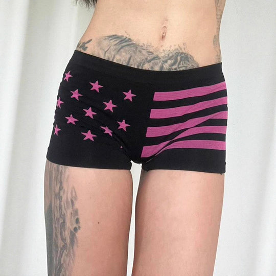 Damen Komfortable Boxershorts mit patriotischem Design EB