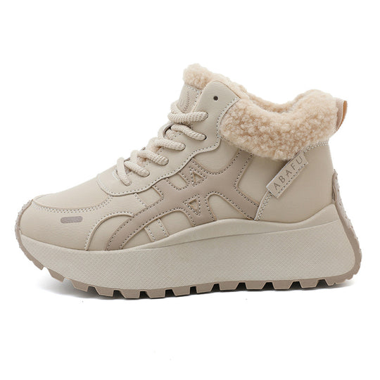 Damen Hochschnitt Sneakers mit warmem Fleece-Innenfutter und rutschfester Laufsohle EB
