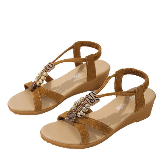Damen Wedge-Sandalen mit eleganten Verzierungen EB