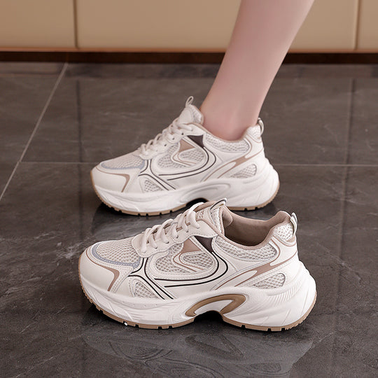 Damen Sportliche Sneakers mit stoßdämpfendem Obermaterial und atmungsaktiver Mesh-Oberfläche EB