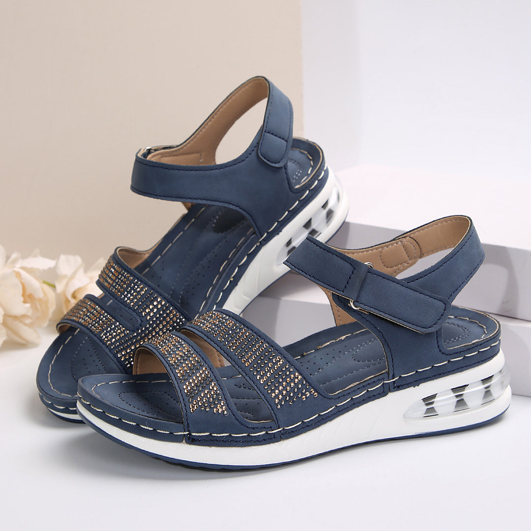 Damen bequeme Sandalen mit glitzernden Akzenten EB