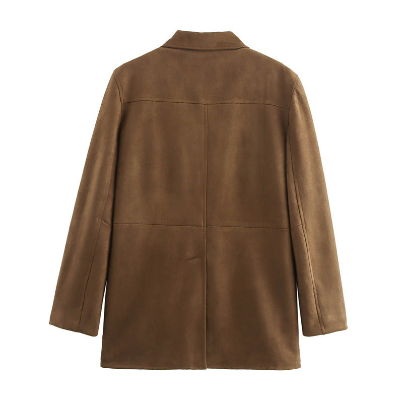 Damen Elegante Suedeblazerjacke EB