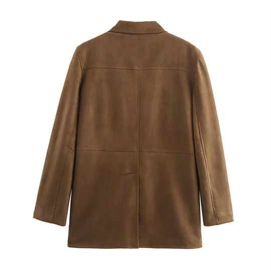 Damen Elegante Suedeblazerjacke EB