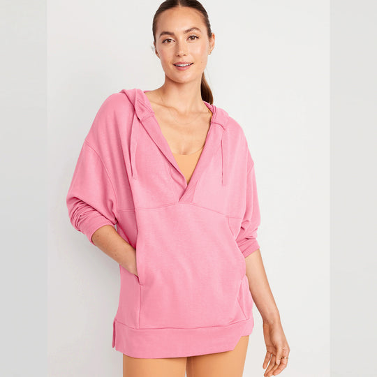 Damen Lässiger Kapuzenpullover mit asymmetrischem Schnitt und praktischen Taschen EB