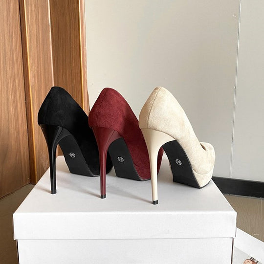 Damen elegante Pumps mit plateauförmiger Sohle EB