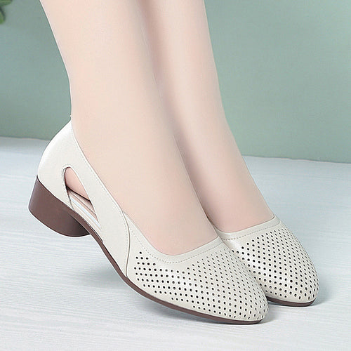 Damen Komfortable Ballerinas mit perforiertem Design und bequemer Sohle EB