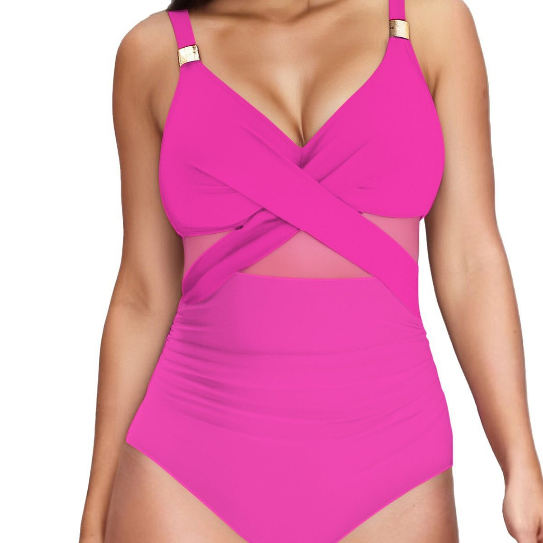 Damen Eleganter Einteiler mit transparenter Einsätzen EB
