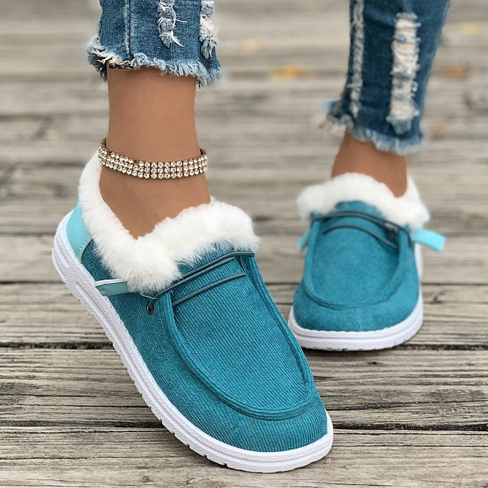 Damen Flauschige Slip-On Hausschuhe mit weichem Innenfutter EB