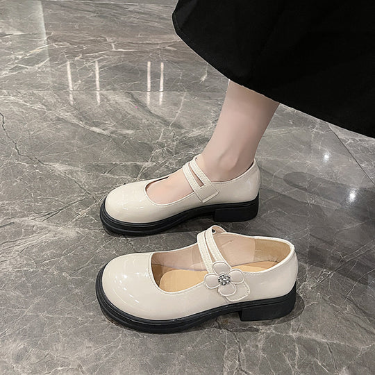 Damen Ballerina-Schuhe mit floralem Dekor und komfortablem Riemchen EB