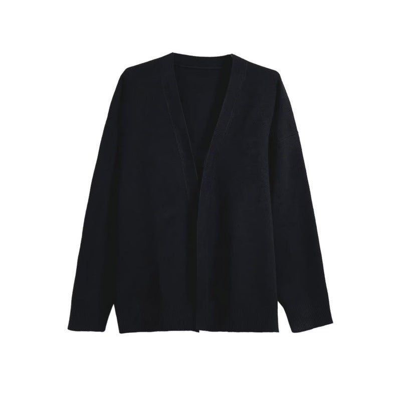 Damen lässiger Pullover mit klassischem Rundhalsausschnitt und langem Arm EB