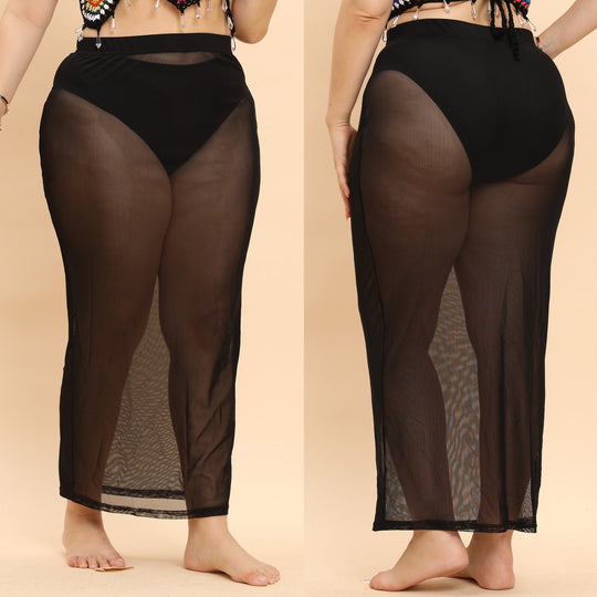 Damen transparente Strandlänge Sarong EB