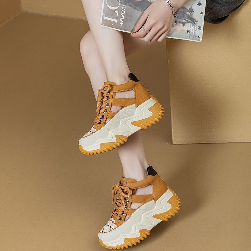 Damen Sportliche High-Top Sneakers mit rutschfester Profilsohle und atmungsaktivem Obermaterial EB