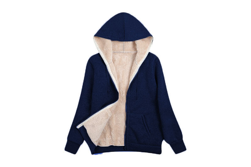 Damen Kuschelige Fleecejacke mit hohem Kragen und praktischem Reißverschluss EB