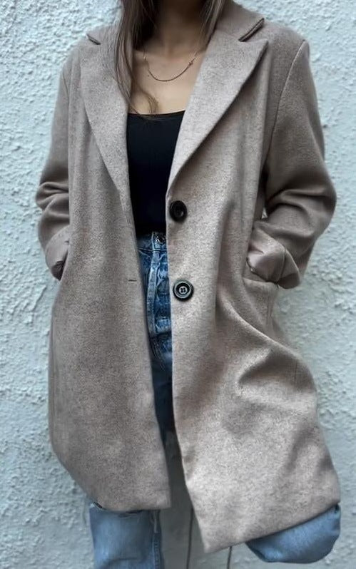Damen Wollmantel mit eleganten Details EB