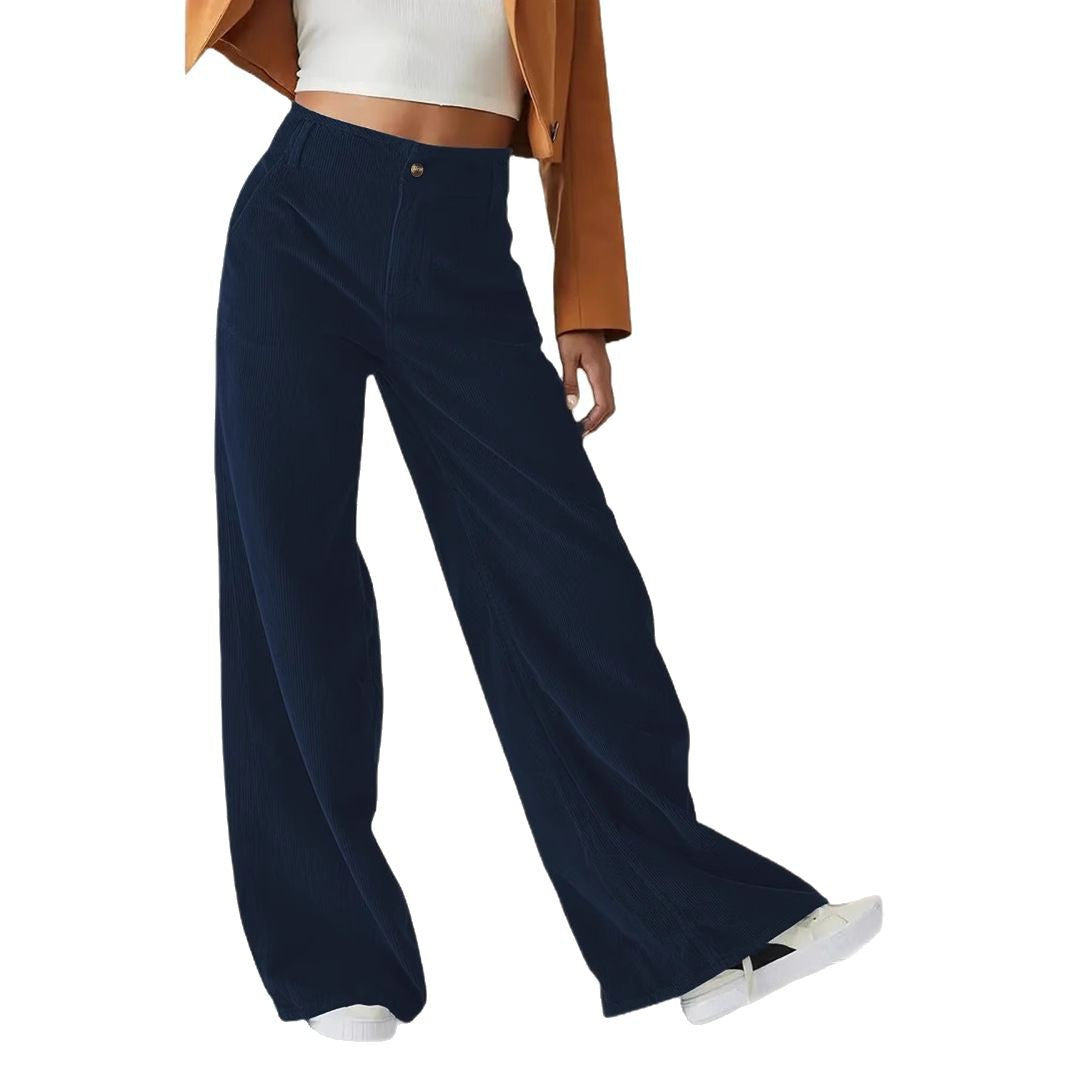 Damen Weit geschnittene Stoffhose mit eleganten Taschen EB