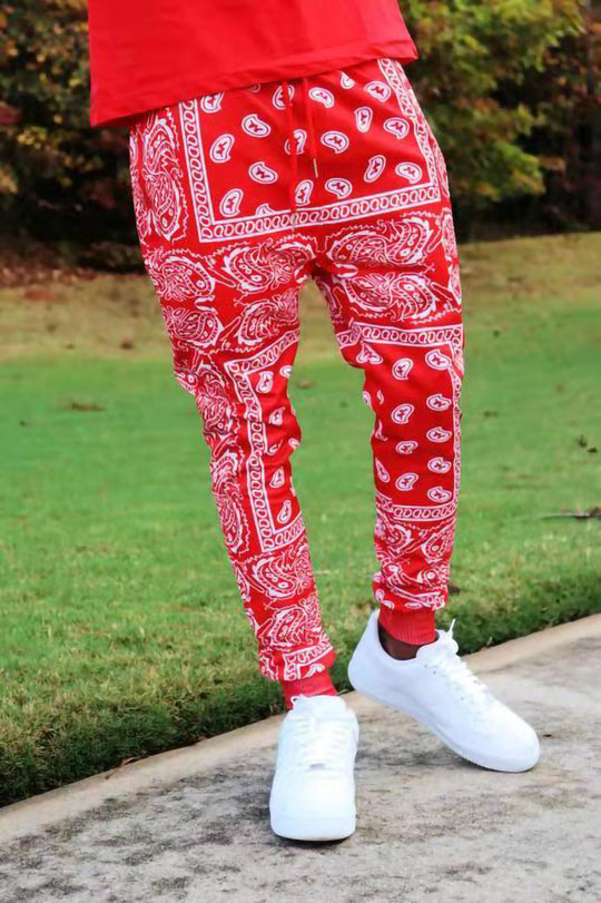 Herren Cargo-Jogginghose im extravaganten Paisley-Muster EB