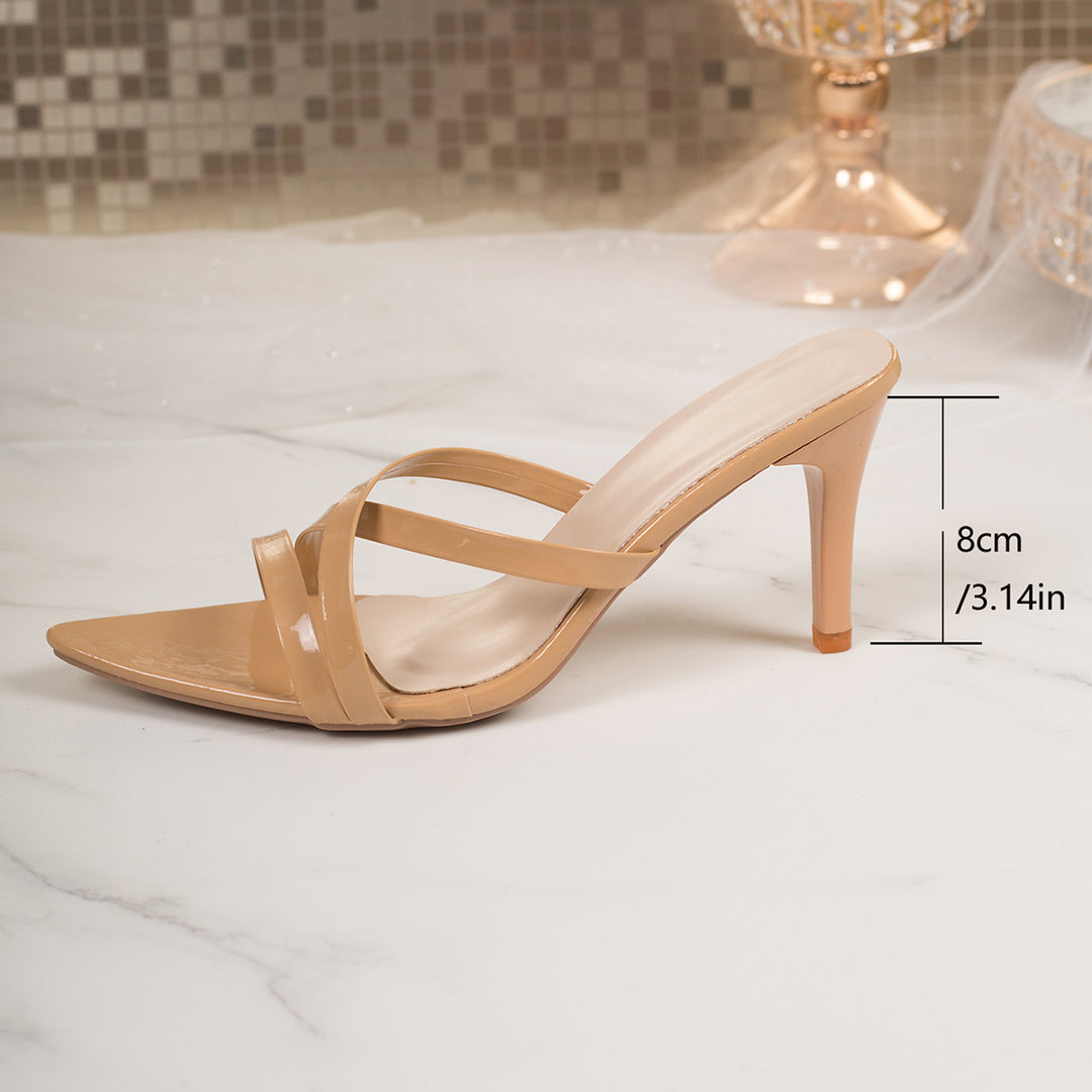 Damen Elegante Slingback-Pumps mit glänzenden Riemchen EB