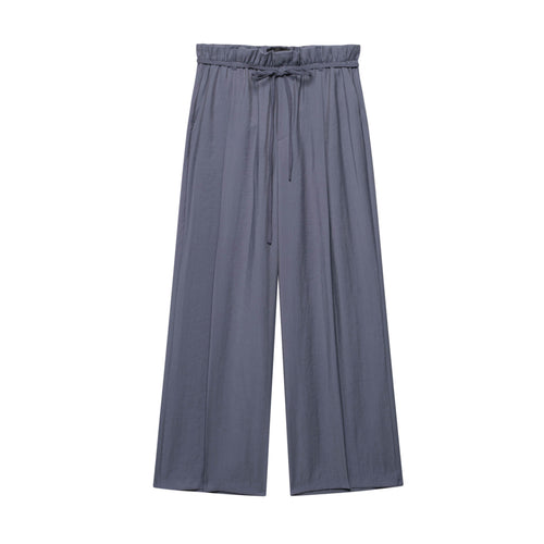 Damen weit geschnittene Palazzo-Hose mit elastischem Bund EB
